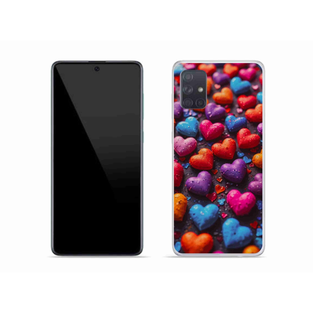 Gelový kryt mmCase na Samsung Galaxy A51 - barevná srdce