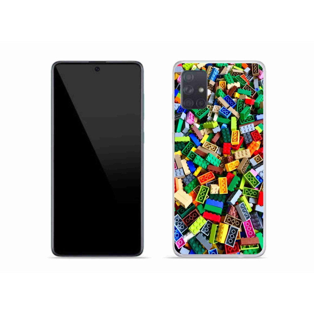 Gelový kryt mmCase na Samsung Galaxy A51 - barevné stavební kostky