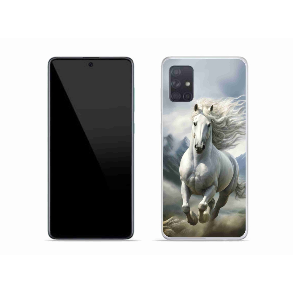 Gelový kryt mmCase na Samsung Galaxy A51 - běžící bílý kůň 3