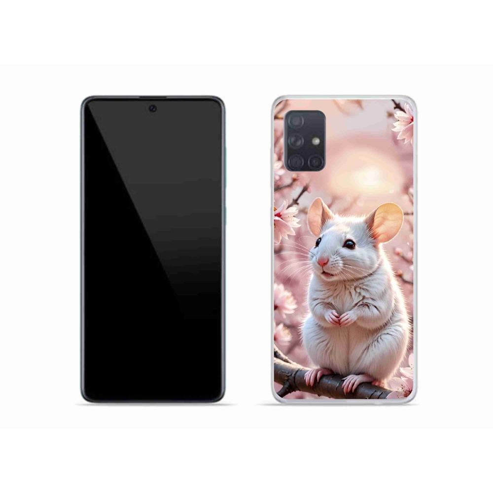 Gelový kryt mmCase na Samsung Galaxy A51 - bílá myš na větvi