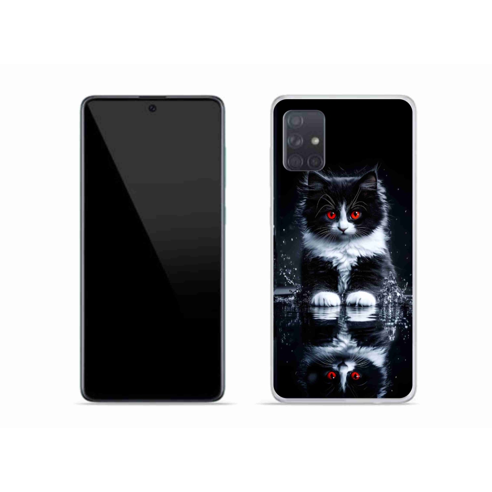 Gelový kryt mmCase na Samsung Galaxy A51 - černobílé kotě
