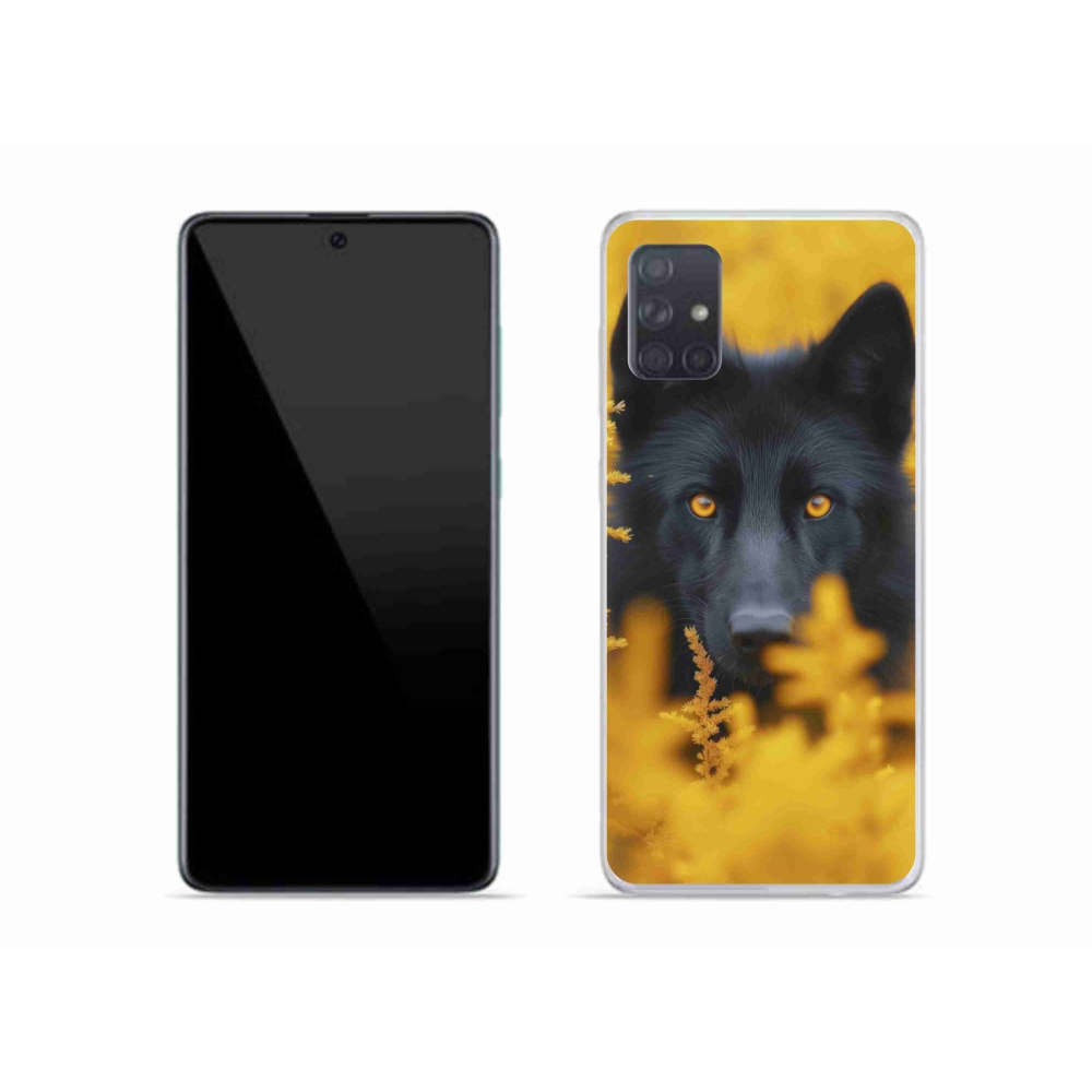 Gelový kryt mmCase na Samsung Galaxy A51 - černý vlk 2