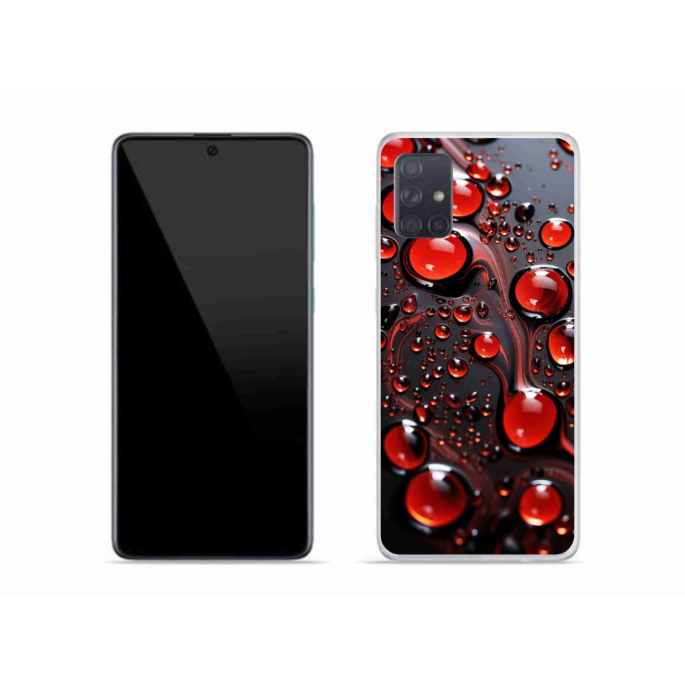 Gelový kryt mmCase na Samsung Galaxy A51 - červené kapky 2