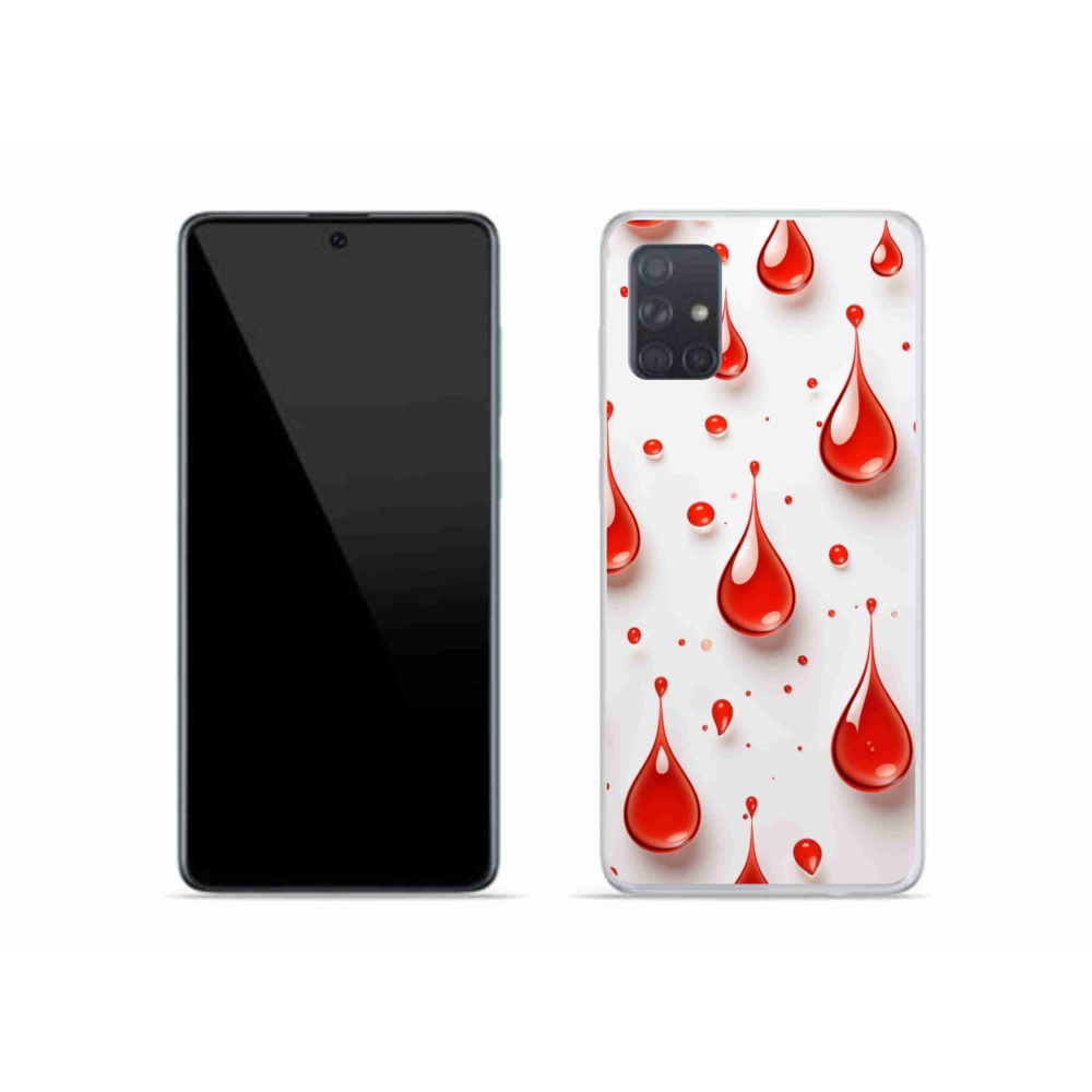 Gelový kryt mmCase na Samsung Galaxy A51 - červené kapky