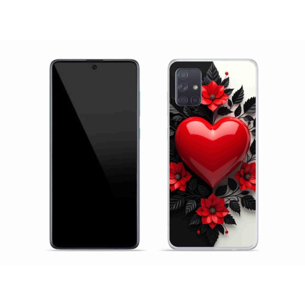 Gelový kryt mmCase na Samsung Galaxy A51 - červené srdce