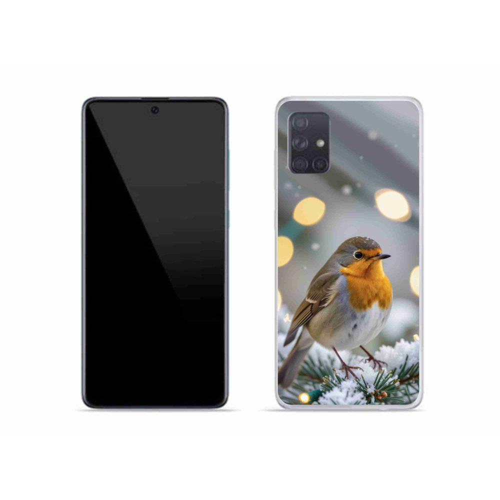 Gelový kryt mmCase na Samsung Galaxy A51 - červenka v zimě