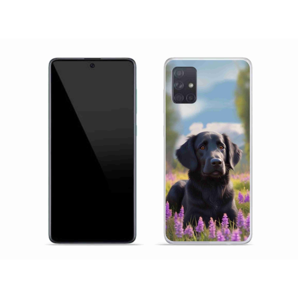 Gelový kryt mmCase na Samsung Galaxy A51 - elegantní černý retrívr