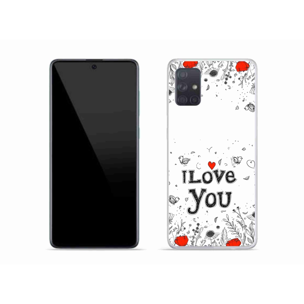 Gelový kryt mmCase na Samsung Galaxy A51 - I love you bílé pozadí