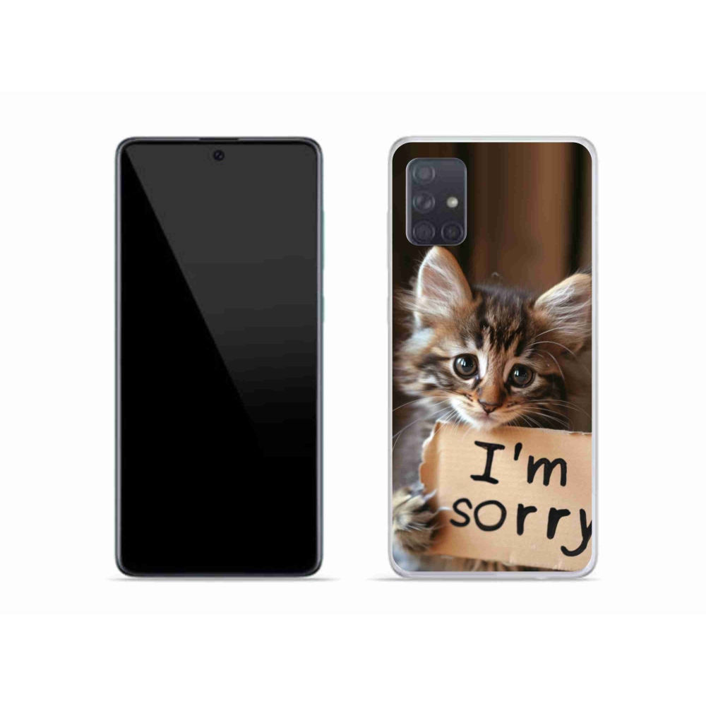 Gelový kryt mmCase na Samsung Galaxy A51 - kočíčí omluva