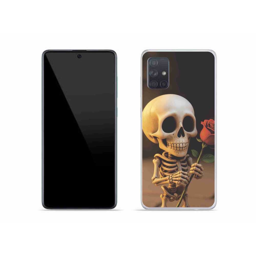 Gelový kryt mmCase na Samsung Galaxy A51 - kostlivec s růží