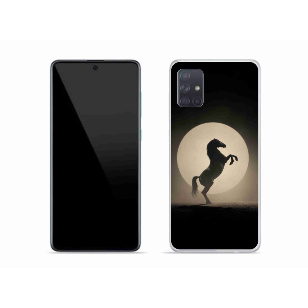 Gelový kryt mmCase na Samsung Galaxy A51 - kůň v siluetě