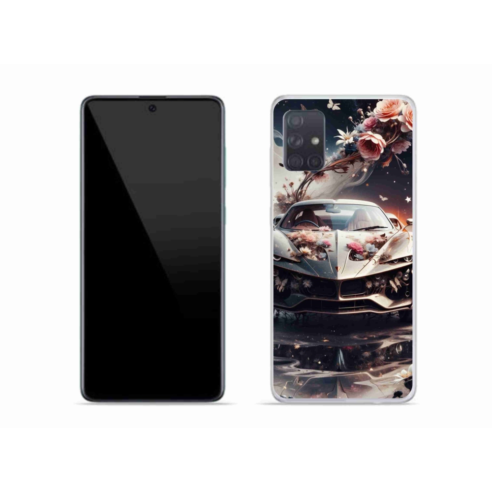 Gelový kryt mmCase na Samsung Galaxy A51 - květinový sportovní vůz
