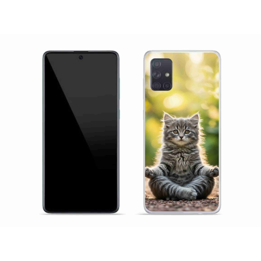 Gelový kryt mmCase na Samsung Galaxy A51 - meditující kotě
