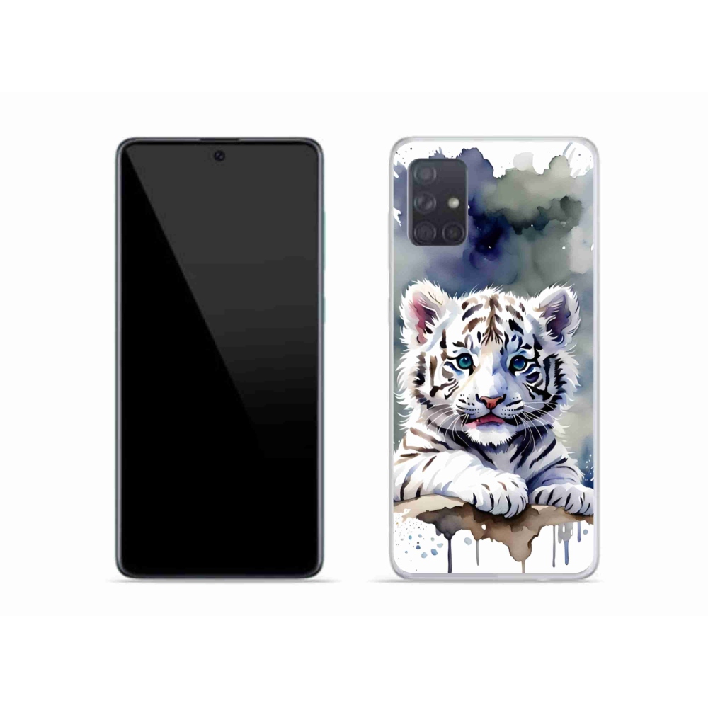 Gelový kryt mmCase na Samsung Galaxy A51 - mládě bílého tygra
