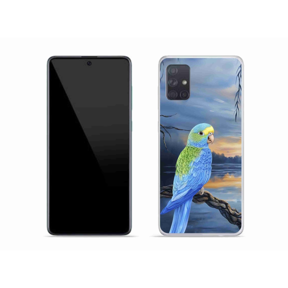 Gelový kryt mmCase na Samsung Galaxy A51 - modrý papoušek