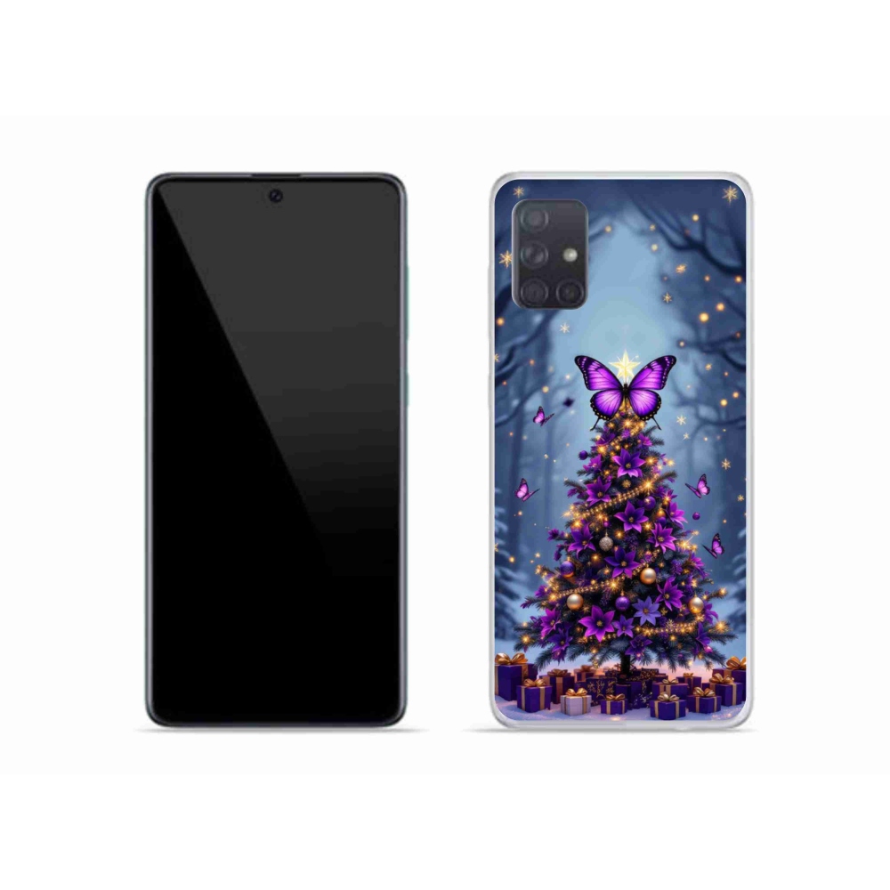 Gelový kryt mmCase na Samsung Galaxy A51 - motýlí vánoční stromek
