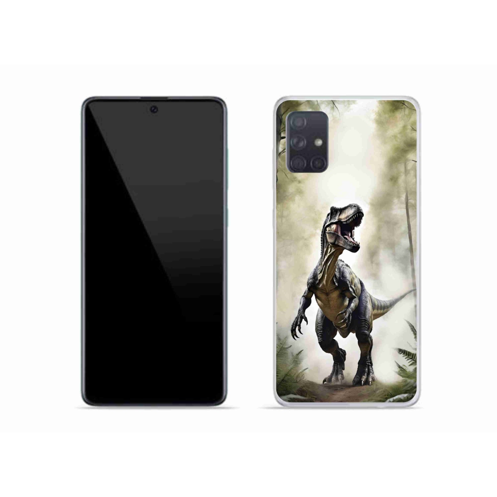 Gelový kryt mmCase na Samsung Galaxy A51 - naštvaný T-Rex