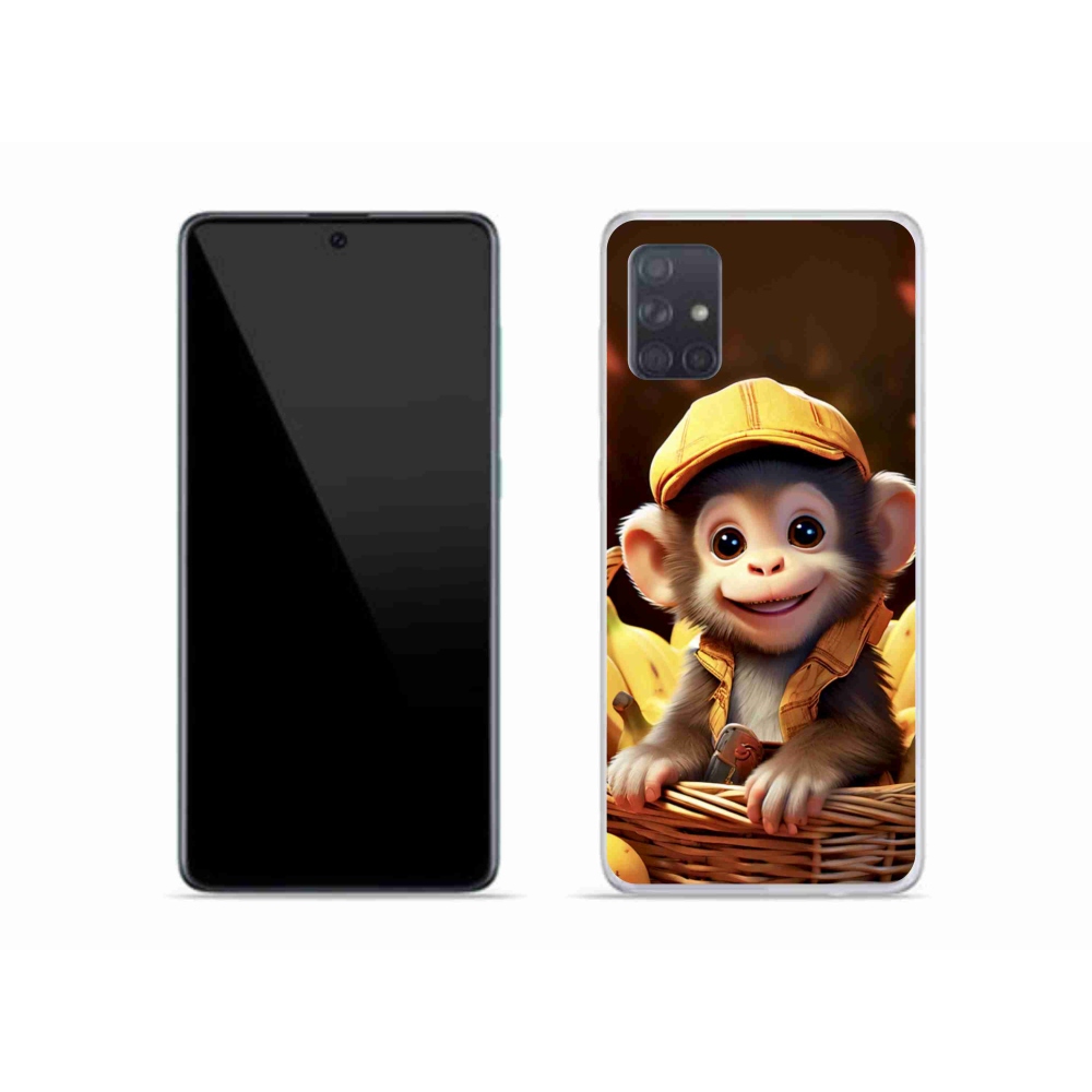 Gelový kryt mmCase na Samsung Galaxy A51 - opice v košíku