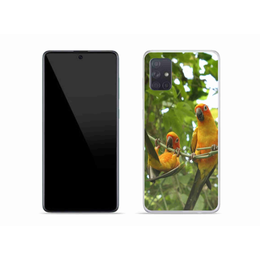 Gelový kryt mmCase na Samsung Galaxy A51 - papoušci aratingy