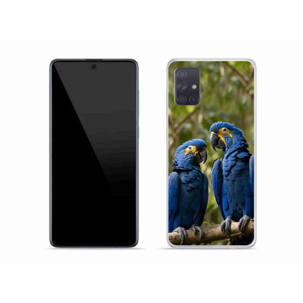 Gelový kryt mmCase na Samsung Galaxy A51 - papouščí duo