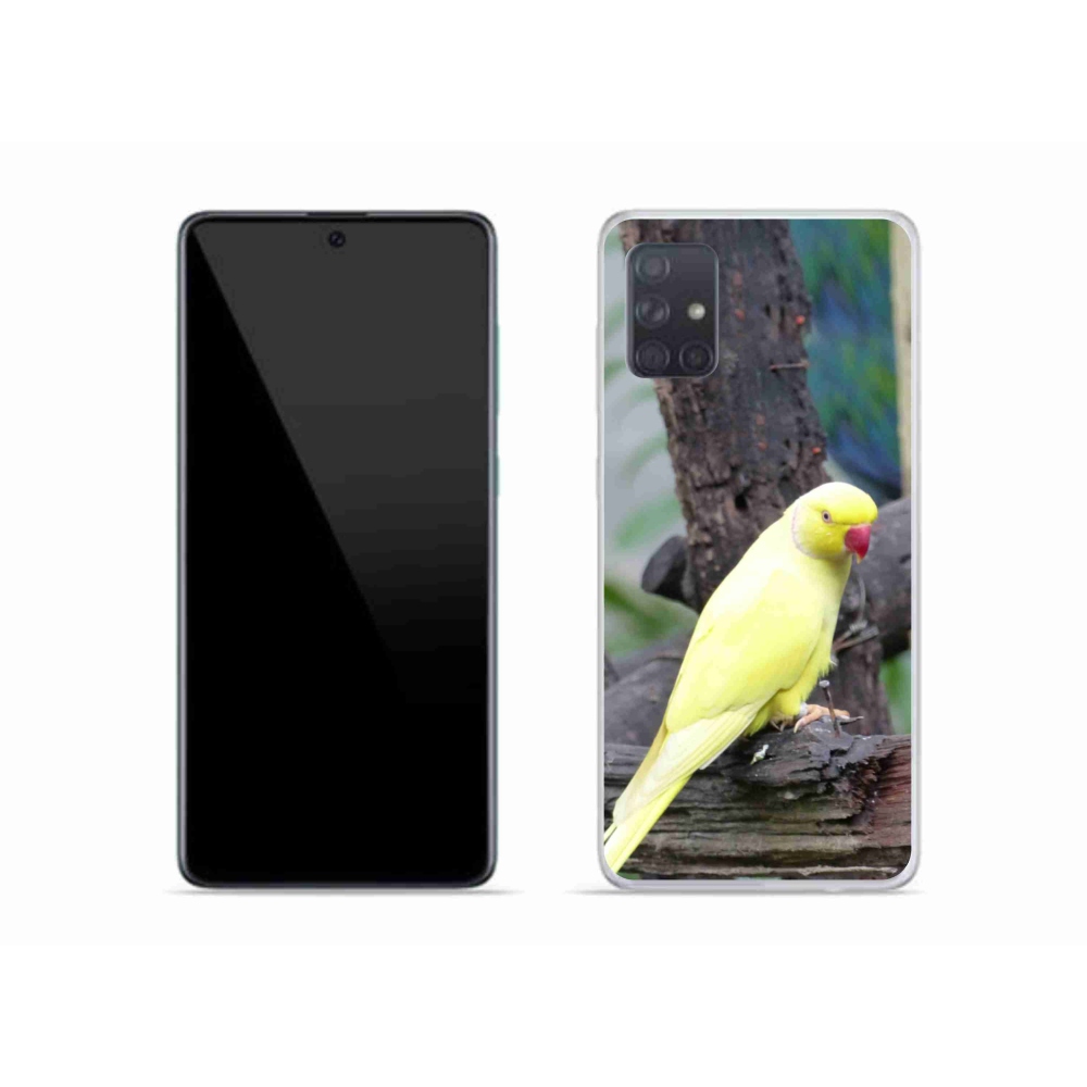Gelový kryt mmCase na Samsung Galaxy A51 - papoušek alexandr žlutý