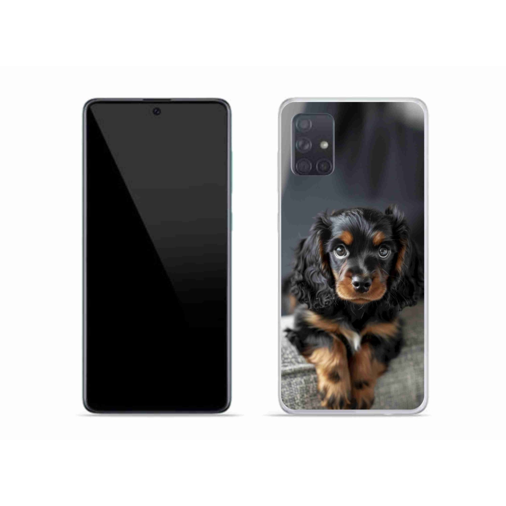 Gelový kryt mmCase na Samsung Galaxy A51 - roztomilý dlouhosrstý jezevčík