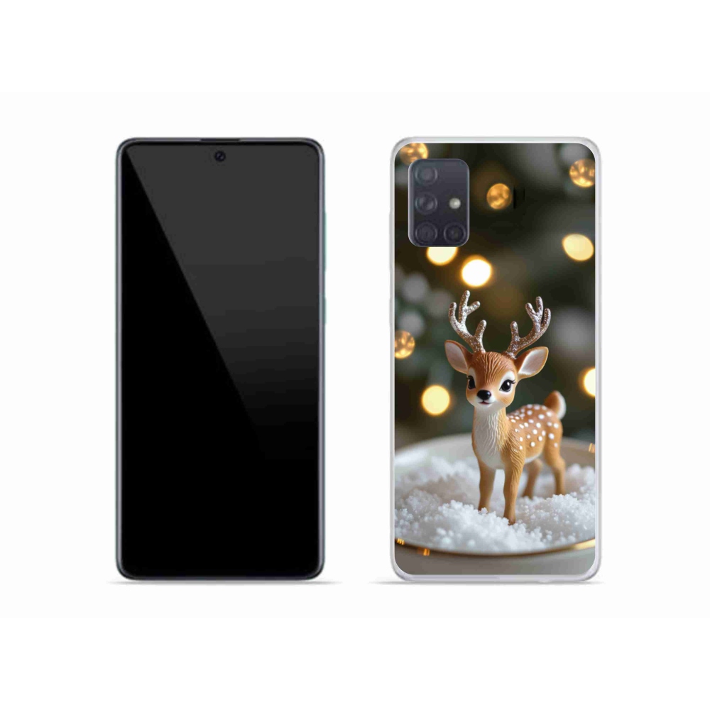 Gelový kryt mmCase na Samsung Galaxy A51 - roztomilý vánoční jelen
