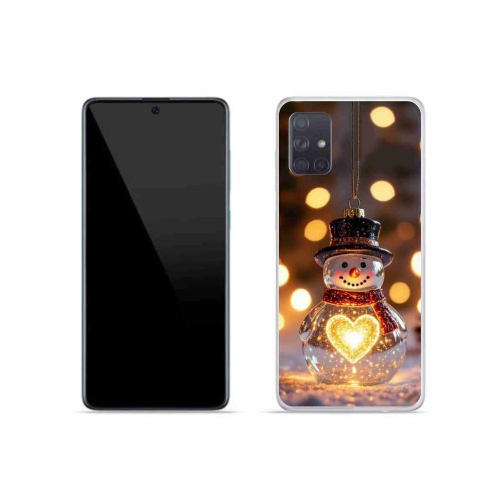 Gelový kryt mmCase na Samsung Galaxy A51 - svítící vánoční sněhulák