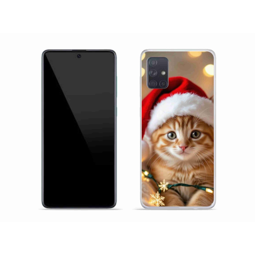 Gelový kryt mmCase na Samsung Galaxy A51 - vánoční kotě