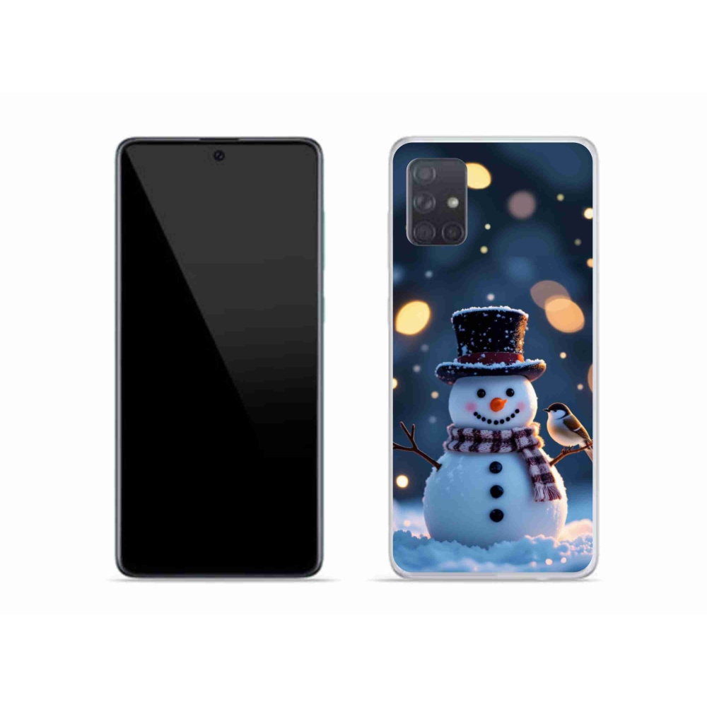 Gelový kryt mmCase na Samsung Galaxy A51 - vánoční sněhulák