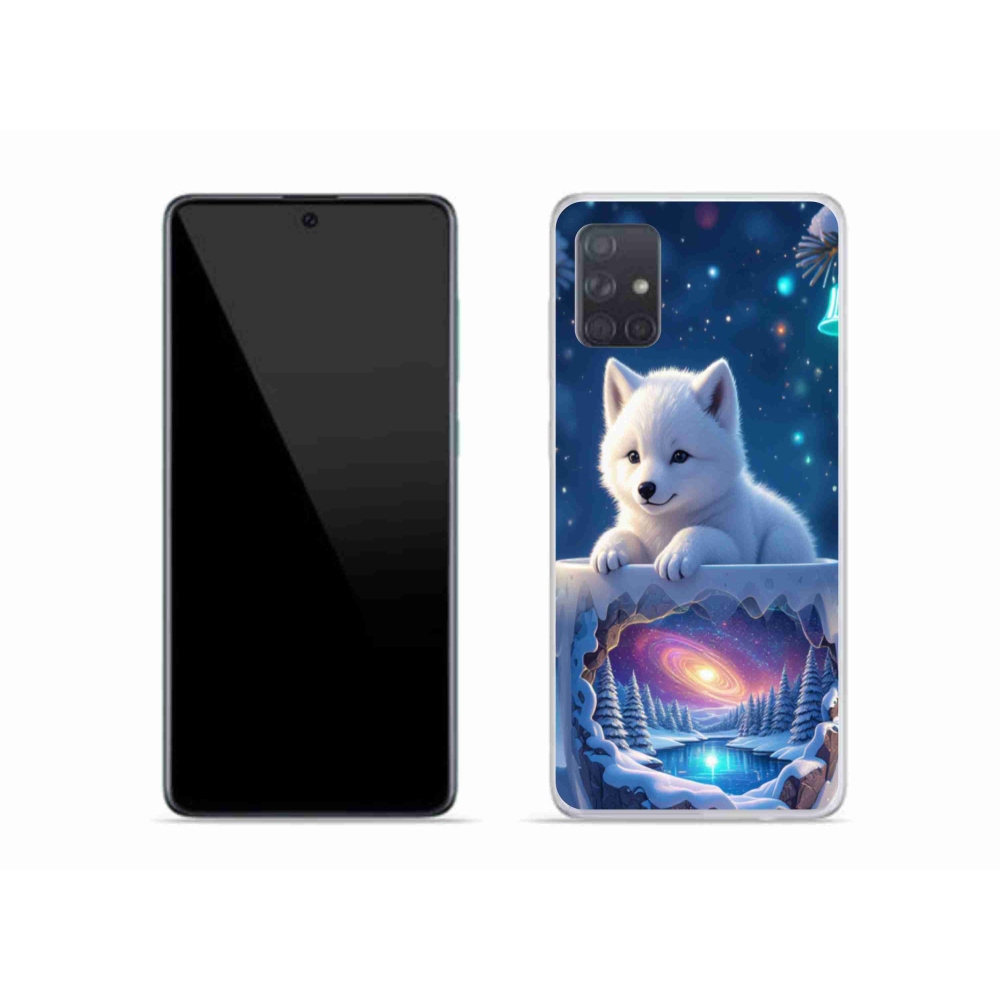 Gelový kryt mmCase na Samsung Galaxy A51 - vánoční štěně