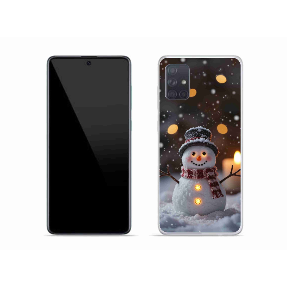 Gelový kryt mmCase na Samsung Galaxy A51 - veselý sněhulák
