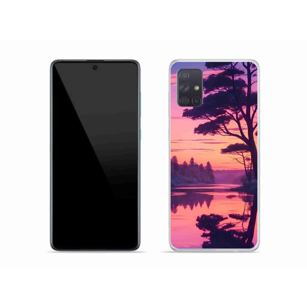 Gelový kryt mmCase na Samsung Galaxy A51 - západ slunce nad jezerem
