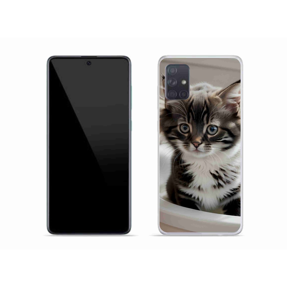 Gelový kryt mmCase na Samsung Galaxy A51 - zvědavé kotě