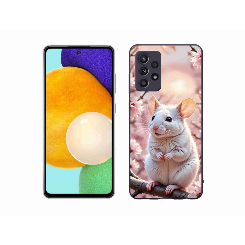 Gelový kryt mmCase na Samsung Galaxy A52/52 5G - bílá myš na větvi