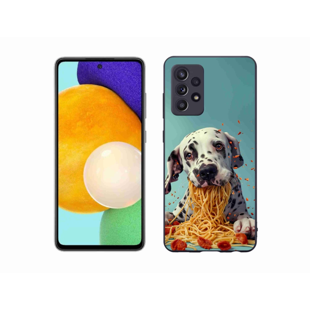 Gelový kryt mmCase na Samsung Galaxy A52/52 5G - dalmatin a špagety