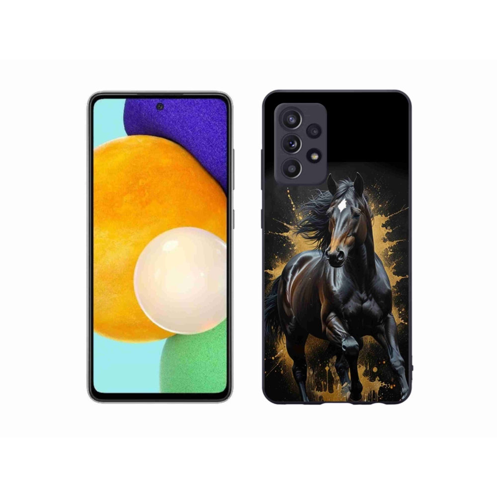 Gelový kryt mmCase na Samsung Galaxy A52/52 5G - elegantní černý hřebec