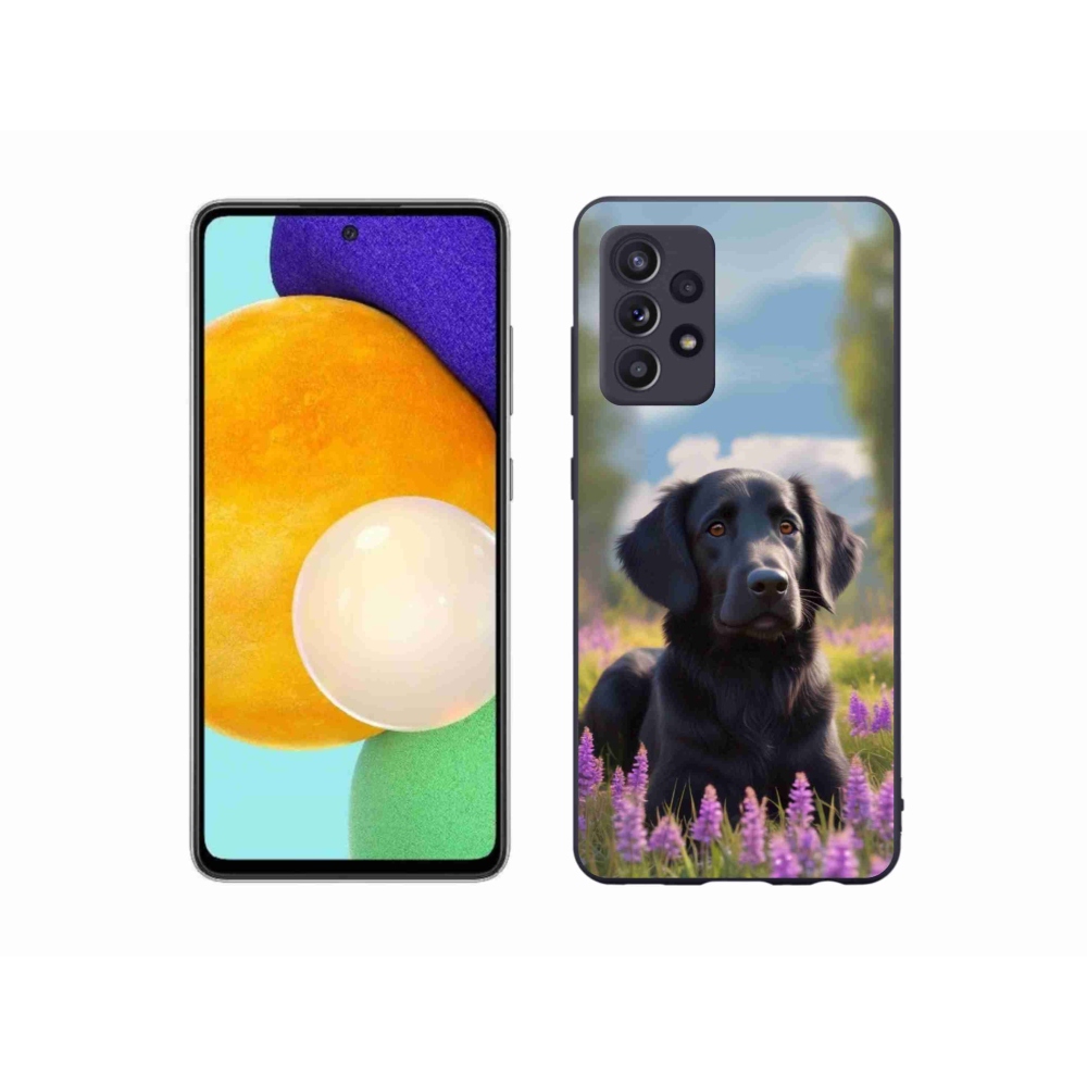 Gelový kryt mmCase na Samsung Galaxy A52/52 5G - elegantní černý retrívr