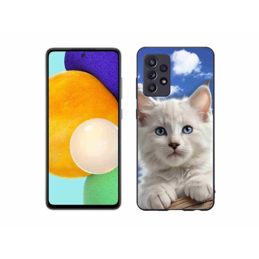 Gelový kryt mmCase na Samsung Galaxy A52/52 5G - kotě a oblaka