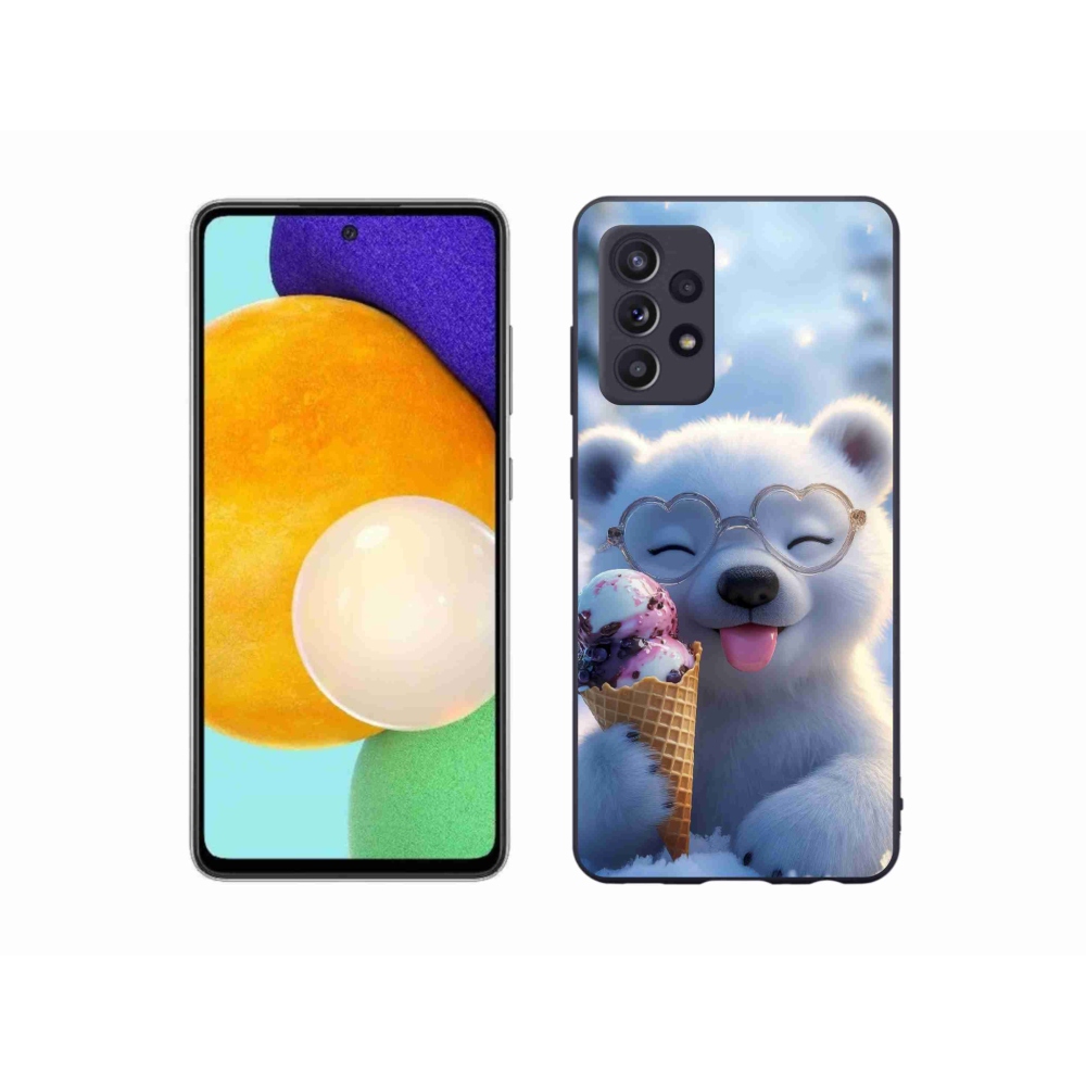 Gelový kryt mmCase na Samsung Galaxy A52/52 5G - medvídek se zmrzlinou