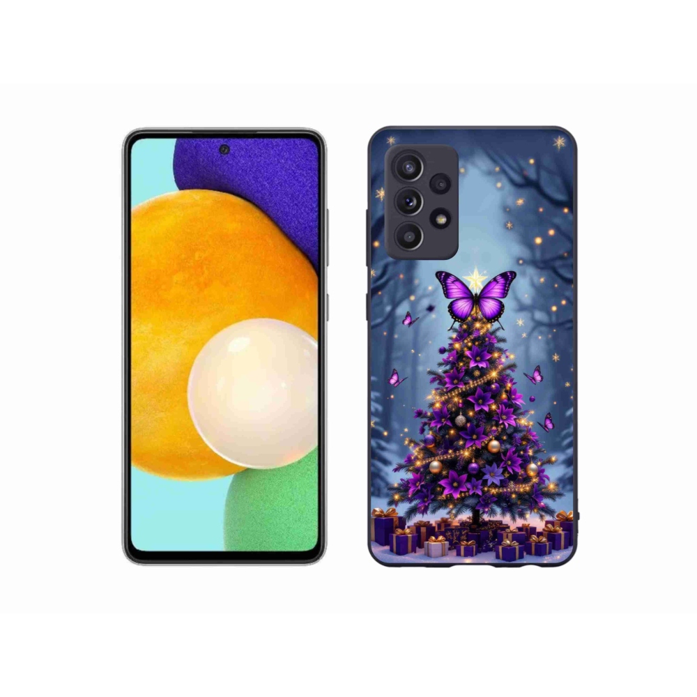 Gelový kryt mmCase na Samsung Galaxy A52/52 5G - motýlí vánoční stromek