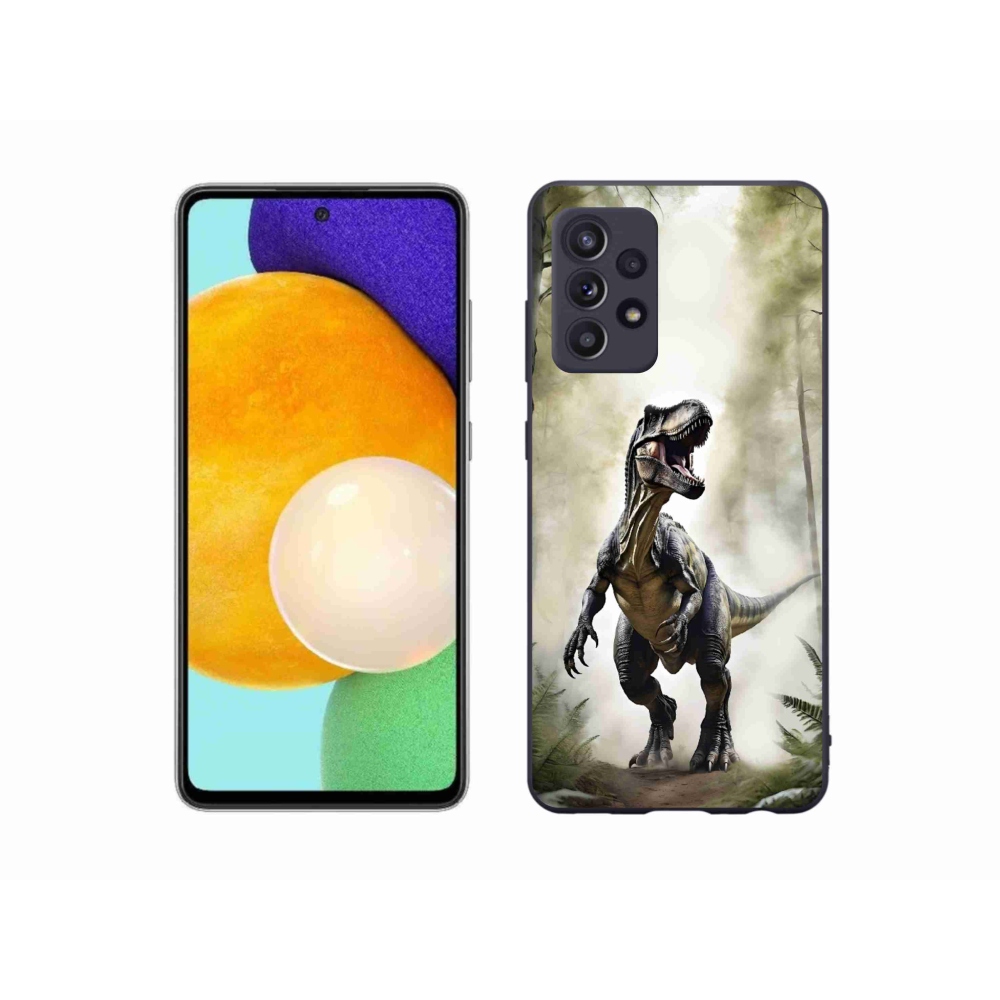 Gelový kryt mmCase na Samsung Galaxy A52/52 5G - naštvaný T-Rex