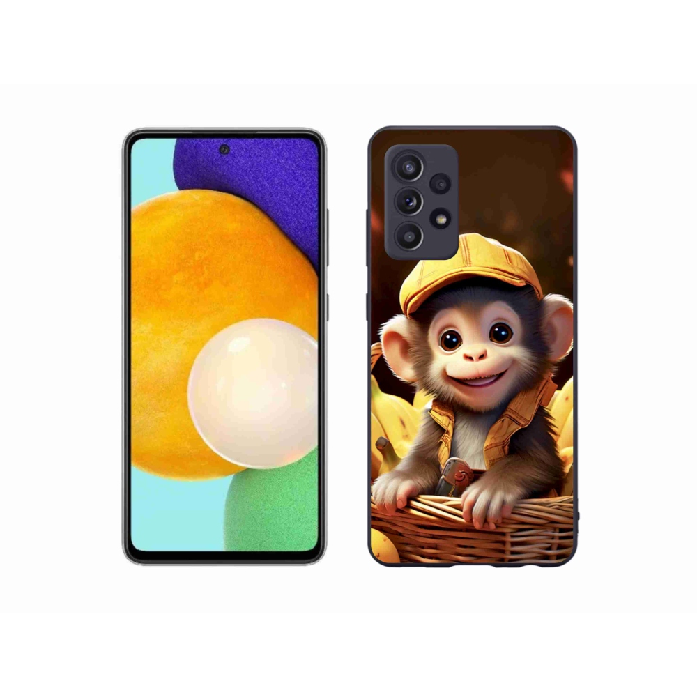 Gelový kryt mmCase na Samsung Galaxy A52/52 5G - opice v košíku