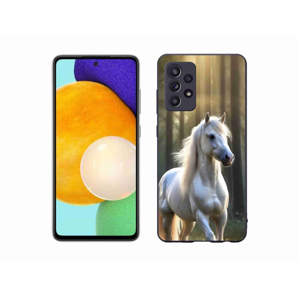 Gelový kryt mmCase na Samsung Galaxy A52/A52 5G - bílý kůň 3
