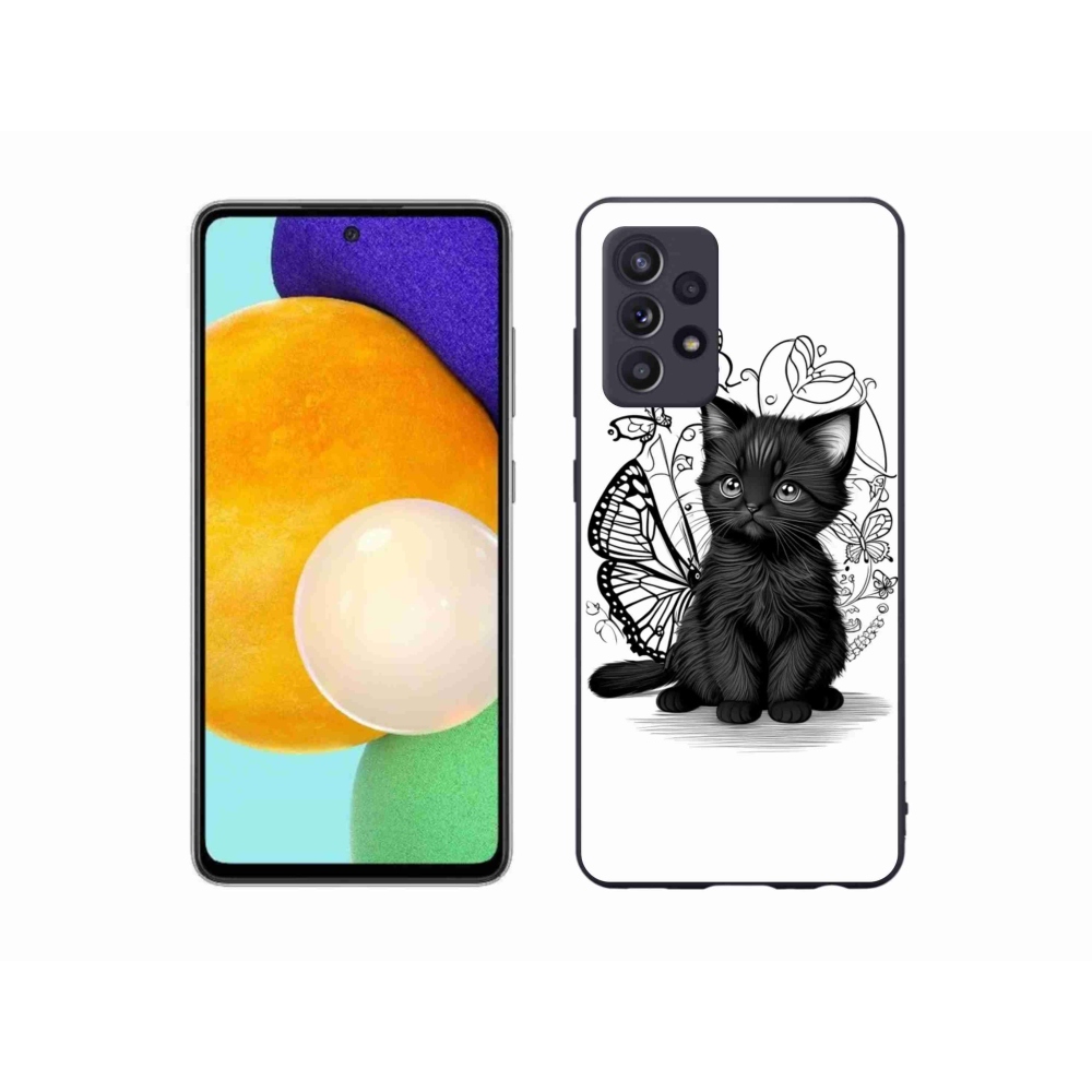 Gelový kryt mmCase na Samsung Galaxy A52/A52 5G - černé kotě