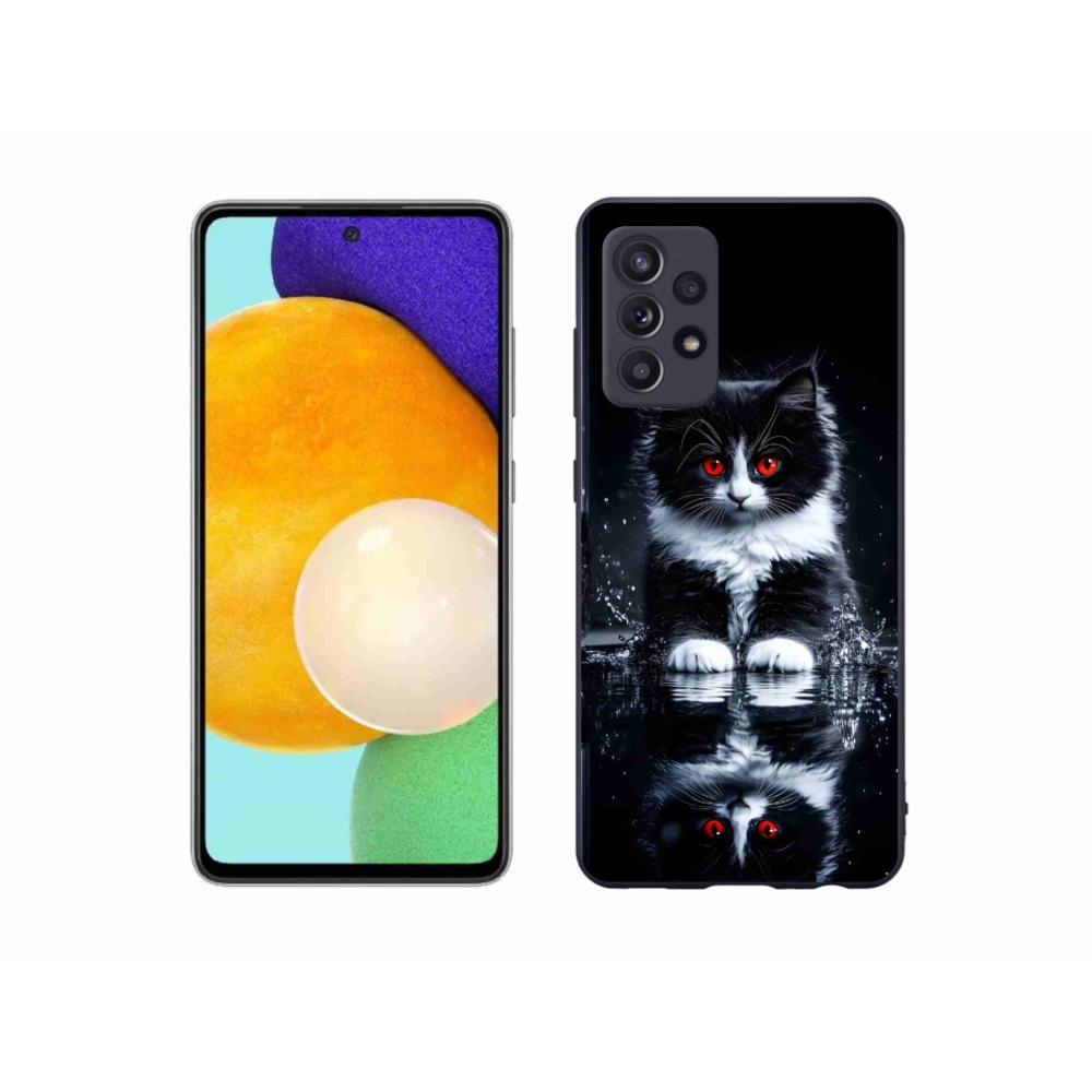 Gelový kryt mmCase na Samsung Galaxy A52/A52 5G - černobílé kotě