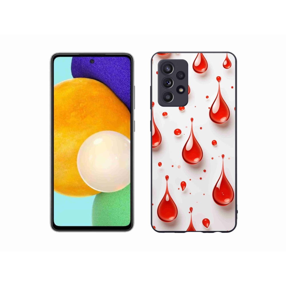Gelový kryt mmCase na Samsung Galaxy A52/A52 5G - červené kapky