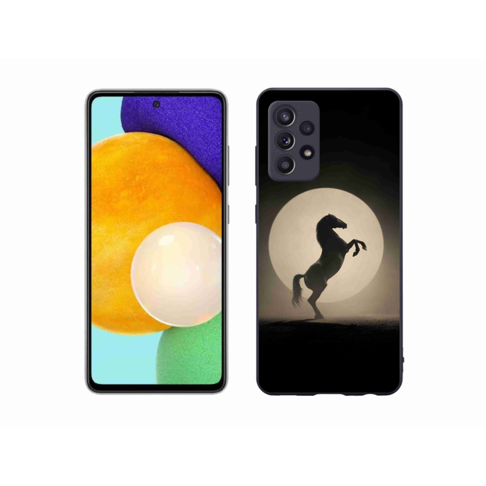 Gelový kryt mmCase na Samsung Galaxy A52/A52 5G - kůň v siluetě