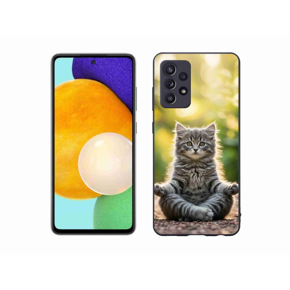 Gelový kryt mmCase na Samsung Galaxy A52/A52 5G - meditující kotě