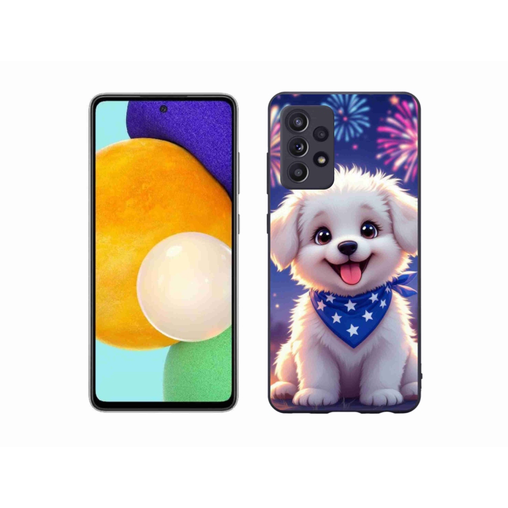 Gelový kryt mmCase na Samsung Galaxy A52/A52 5G - slavnostní štěně